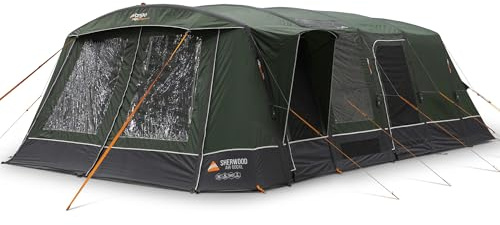 Sherwood Air 600XL 6-Man AirBeam Tent, Integrated Awning, 5000mm Waterproof Rating, King Size Bedrooms