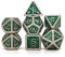 YIHANWUU D&D Dungeons and Dragons Dice Set, DND Skull Metal Dice Dragon Set of 7, Polyhedral Role Playing Dice for Table Games RPG Gaming MTG Pathfinder/Green
