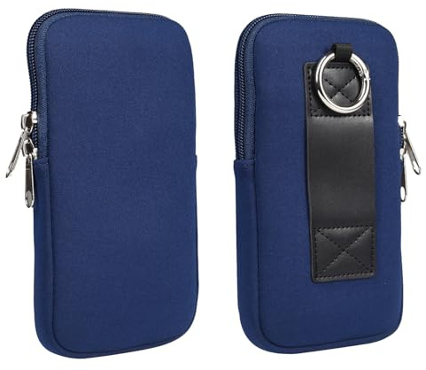 Neopren-Handyhülle, Reißverschluss, Gürteltasche, Holster, Hüfttasche, Beutelhalter für iPhone 16, 16e, 15, 14, 13, 12, 11 Pro, iPhone SE, X, XS, Samsung Galaxy S25, S24, S23, S22, S21, Pixel 8, 7