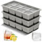 VEHHE Large Ice Cube Moulds-Grey, Silicone Ice Cube Tray with Lid for Freezer Easy Release&Stack, for Whisky, Cocktails, Drinks
