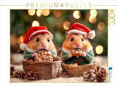 Puzzle · Flauschige Weihnachten | Süße Hamster beim Naschen · 1000 Teile · Lege-Größe 64 × 48 cm · CALVENDO Puzzle