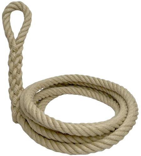 Polyhanf Seil mit Schlaufe – Ø12mm – witterungsbeständig – 1,5 m bis 4 m – ideal für Garten, Spielplatz & BAU – Made in Germany (Beige, 2m)