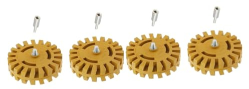 NUOBESTY 4 Sets Pneumatic Degumming Wheels Car Glue Removers Grinding Rubber Discs for Sticker and Tar Removal Durable High Performance Adhesive Remover Tools for Automotive and Home Use