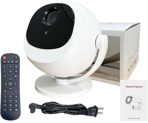360° Portable Smart HD Projector, Game Projectors with Controllers, Mini Beamer Mit 5G WiFi Bluetooth, Tragbarer Projektor, Autofokus Keystone Mini Projektor, Home/Outdoor Projektors für Handy/PC