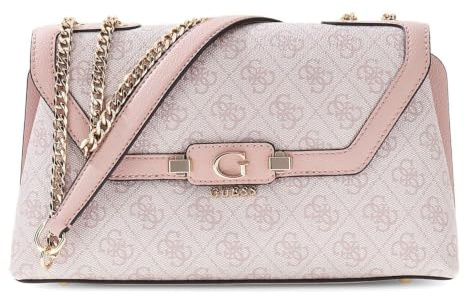 GUESS borsa a tracolla borsetta Lindsey Convertible Xbody Flap Orchid Logo rosa antico