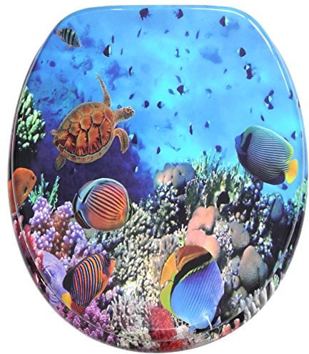 Sanilo Soft Close Toilet Seat, Stable Hinges, Easy to Mount, Surface, Ocean