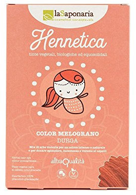La Saponaria | Tinte vegetal de henna castaño Indrani. Color natural y duradero. 100 g (Granada, 100g)