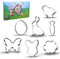 Groß Ostern Ausstechform Set - 7 Stück - Großes Häschen, Kaninchenkopf, Osterei, Blume, Karotte, Küken und Schmetterling - Rostfreier Stahl