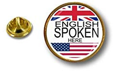 Akachafactory Anstecknadel, Flagge, Metall, Revers Hut, Weste, Aufschrift I Speak English