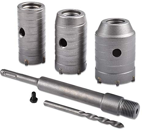 KATUR 30,40,50mm Frese Carotatrici a Tazza, SDS PLUS Set Seghe a Tazza Trapano Per Mattoni, Pareti In Calcestruzzo, Aperture Per L'Aria Condizionata
