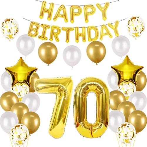 Luftballon 70. Geburtstag deko mann gold Folienballon 70 jahre Geburtstag dekoration gold Happy Birthday 70th deko 70 Geburtstag deko männer Geburtstagsdeko 70 Jahre Geburtstag Deko mann frau (70)