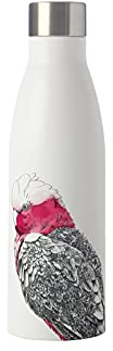 Maxwell & Williams - Bouteille Isotherme Double Paroi en Inox 18/8, Dessin Fleuri de Cacatoès Rose, Collection Marini Ferlazzo, 500 ml - Blanc et Rose