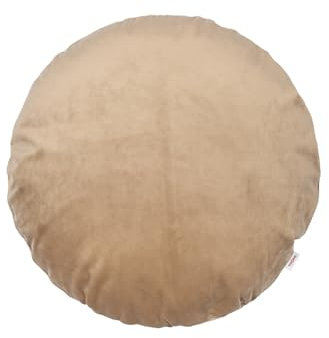 beties Samt&Sonders-Serie Kissenhülle rund ca. Ø 50 cm Kissenbezug Samtkissen Dekokissen aus deutschem Unternehmen in hochwertiger Qualität (braun-beige)