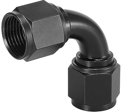 X AUTOHAUX Raccord Tuyau Femelle Pivot 90° AN10 1PC pour Voiture | Pour Voiture Carburant Huile, Intérieur 5/8, Filetage 2.1cm, Dimension 6.2x6.2x2.5cm, Alliage 6061