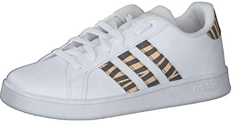 adidas Grand Court K Shoes, Weiß Core Schwarz Säurerot, 36 2/3 EU