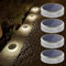 Soslina Luces Solares Jardin 4 Piezas, Luces Solares Exterior IP68 Impermeable, Luz Solar del Piso Auto ON/OFF Lámparas Solares Redondo Blanco Natural 4000K