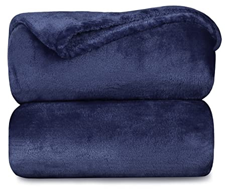 MERCURY TEXTIL-Manta Terciopelo Suave (Azul Marino, 130 X 160 CM) | Mantas Franela, Multiusos