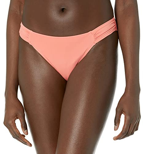Amazon Essentials Bas de Bikini à Bande Plissée Latérale Femme, Rose Corail, 44