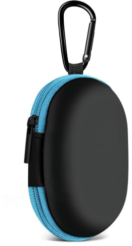 MOLOVA 1 Pack Oval Earbud Case, Blue | Portable EVA Carrying Case, For Wired/Wireless Headphones, SD Card Storage, Camera Chip