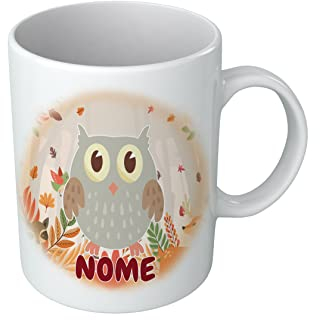 Tazza Gufo - Nome Personalizzabile - Civetta - Animali Simpatici - Tazze con Nome - Bambino - Idea Regalo