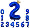 Foil Luftballon 2 Helium Folienballon Zahlen Ballon XXL Folien Dunkelblau Ballon 2 Geburtstag 100cm/40inch