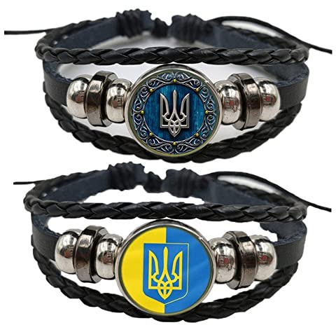 Stakee Ukraine Edelsteinarmband Multi -Layer Ukrainisches Armband Ukrainisches Lederarmband Ukraine Bangel Ukraine Schmuck Geschenk