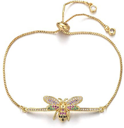 CAZARU Luxus Multi-Mikro Pavé Zirkonia Insekt Biene Charm Armband Kettenglied Marke Armband Damen Schmuck Geschenk