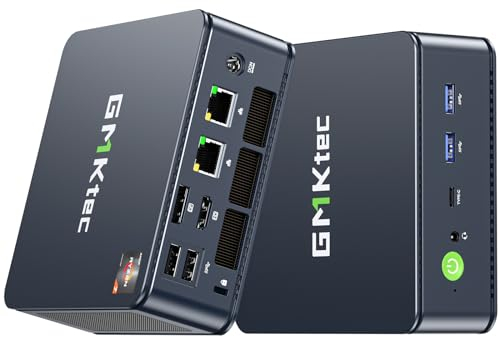 GMKtec M5 Plus Gaming Mini PC Ryzen 7 5825U (Upgraded 7430U/ 5700U), 32GB RAM 1TB SSD Dual NIC LAN 2.5GbE Desktop Computers Office Home, Triple 4K Display, WiFi 6E, USB3.2, USB-C, BT 5.2, DP, HDMI 2.0