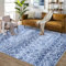LuxFocus Groß Teppich Wohnzimmer Kurzflor Marokkanischer Boho Teppich Waschbar Schmutzabweisend Teppich für Schlafzimmer Esszimmer rutschfeste Bodenmatte Blau 200x290 cm