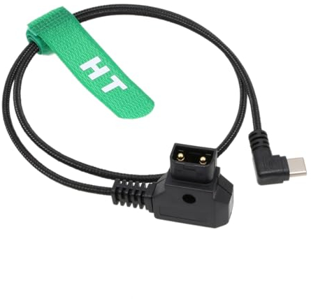 HangTon Power Cable D-tap to USB Type C 14.8V 24 for Tilta Nucleus Nano II Wireless Focus Motor V-mount Battery, Right Angle USB-C