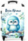 NoBoringSuitcases.com Kinderkoffer, Reisekoffer Personalisiert, Jungen, TSA Schloss, Kindertrolley, M (Junge Eule - Blau, 67 cm - 72 L)
