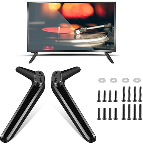 Universal TV Ständer, TV-Sockelfüße, TV Standfuss, Fernseher Halterung Stehend mit Schraubenset, TV-Standfüße, TV-Ständerhalterung, Ersatz-TV-Ständerbeine für die Meisten LED-Plasma-Flachbildschirme