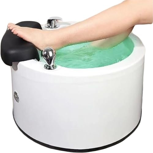 Bain pieds en acrylique Spa profond,machine bain pieds ionique détox avec douche télescopique, luminothérapie à 7couleurs et réglage l'eau chaude/froide,vidange automatique,température constante