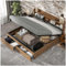 Racxily Doppelbett mit Stauraum, hydraulisches Bett mit Schublade, 160 x 200 cm, Kopfteil mit Stauraum, gepolstertes Bett mit Lattenrost aus Metall, Schwarz