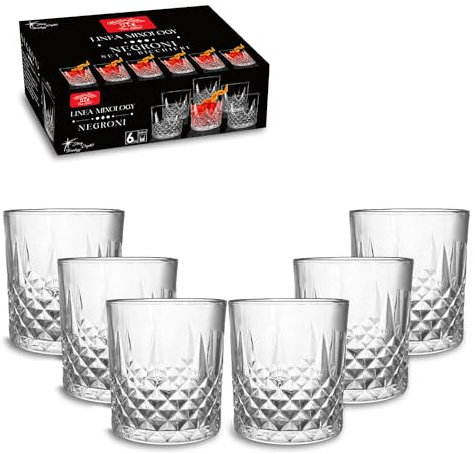 ARCA Set di 6 Bicchieri Old Fashioned Vetro, Cocktail, 33 cl (Americano)