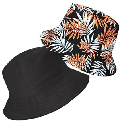 SSKHE Sonnenschutz Fischerhut, Unisex Ladies Mä Tropical Palm Leaf Fischerhut Damen