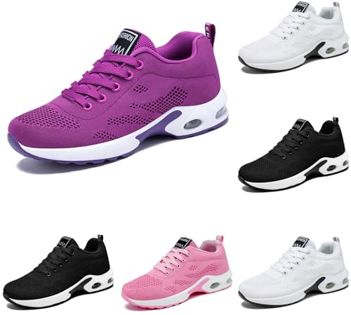 Laufschuhe Damen Sportschuhe Luftpolster Atmungsaktiv Turnschuhe Barfußschuhe Leichte Fitnessschuhe rutschfeste Leichtgewichts Straßenlaufschuhe Sneaker Joggingschuhe Walkingschuhe Fitness Schuhe