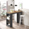 [en.casa] Bartisch Vesanto Esstisch Tresentisch 120 x 52 x 102 cm Bistrotisch Stehtisch mit 4 Regalfächern Bartheke Küchentheke Bartresen Küchenbartisch Thekentisch Eichenoptik/Anthrazit