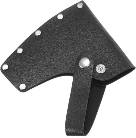 M METERXITY Hatchet Sheath, Thickened Leather Axe Sheath for 1.32LB Axe, Double Snap Axe Head Cover Portable for Outdoor Hiking/Outdoors Work Hatchet Blade Protector Hatchet Cover [Black]