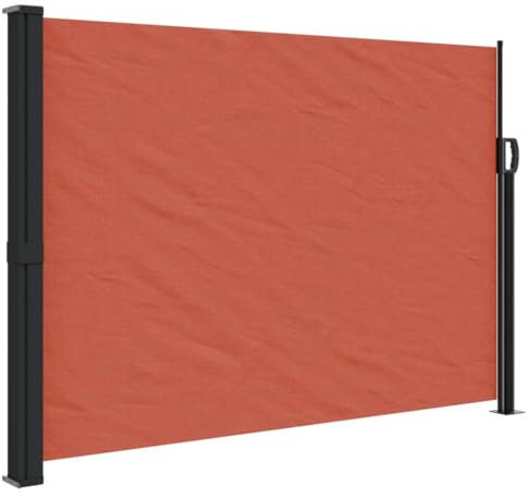 Kangmusi Seitenmarkise Ausziehbar Terrakottarot 140x600 cm, Orange 4004513