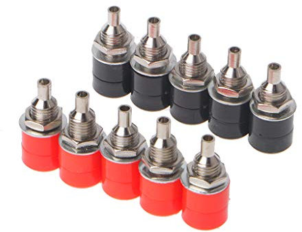 Lerpwige 10 Stücke Isolierte Sicherheit 4 MM Bananenstecker Buchse Panel Mount Binding Post Stecker Multimeter Buchse Bananenkopf
