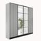 KIER FURNITURE Kleiderschrank mit Spiegel - Schrank Schlafzimmer - Garderobenschrank Flur Diele - Ausziehbare Kleiderstange - Eden v3 - BxHxT 206,4x205x39cm - 4 Türen - Weiß