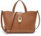 quipuda Handtasche Damen，Umhängetasche Damen, Leder Crossbody Bag,Großes Fassungsvermögen, Metallreißverschluss，Kommt mit abnehmbarem Schultergurt (Braun)
