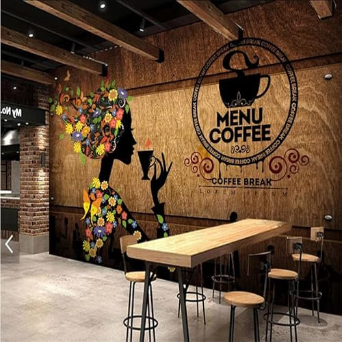Papier peint vintage graffiti 3D pour salon, cuisine, salle à manger, décoration murale, peinture murale, 400 cm × 280 cm