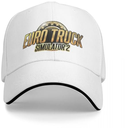 OOAXBEED Basecap Baseball Kappe Euro Truck Simulator 2 Liebhaber weiß Kappe Baseball Kappe Winter Kappe Wandern Hut Frau Kappe Männer