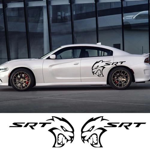 NonWoohdf 2 STÜCKE Autoaufkleber Widebody Red Eye Demon Vinyl Film Aufkleber, passend für Dodge Mopar Challenger SRT Hellcat Tuning Zubehör