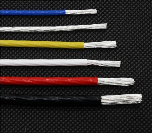 XIAOCLI 5M/10M PTFE Silver Plated Wire 30AWG ~ 10AWG OFC Electronic HiFi Audio Speaker Headphone DIY Signal Copper Cable(Orange,10 METERS_11AWG 3.6MM SQ4.0)