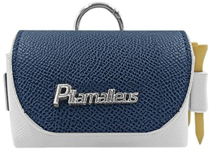 Golftasche – Golftee Tasche mit Farbblöcken | Balltasche, Teebeutel, Golftasche aus Leder für Männer, Marineblau, Consulte la descripción, Siehe Beschreibung
