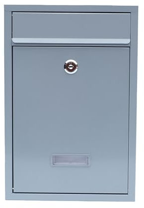 DKPLOE Buzon Exterior Acero INOX, Compacto con Cerradura Antirrobo Caixa Correio Estructura Estable Fácil de Limpiar Adecuada para Uso en La Oficina Empresa Escuela Y Hogar(Plata)
