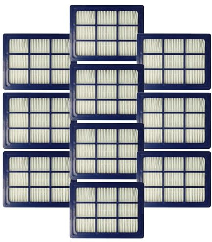 vhbw 10x filtre compatible avec Nilfisk VP600, VP300 EU2, VP300 HEPA, VP930, VU500 aspirateur - filtre HEPA bleu/blanc